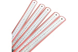 ZHOUBA Outil de mesure métrique en acier inoxydable 30/50/60 cm Règle double face Taille 50 cm