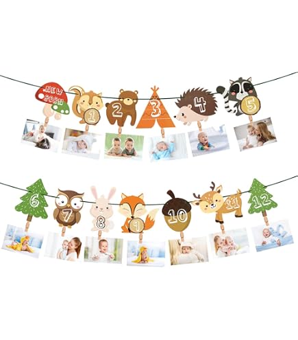 Kit Décoration 1er Anniversaire Bébé - Chapeau Couronne + Bannière + Décoration Gâteau - Garçon/Fille - Beige