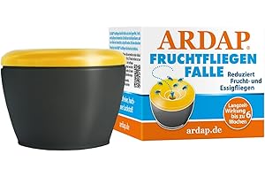 ARDAP Fruchtfliegenfalle - Obstfliegenfalle zur Reduktion von Fruchtfliegen & Essigfliegen - Hochwirksamer Lockstoff - Fruchtfliegenfalle für Küche & Co., Fruchtfliegen dauerhaft loswerden (PT19)
