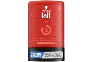 Schwarzkopf - Taft - Gel Tube Coiffant - Gel V12 - Séchage Express - Fixation Extra Forte - Doux sur les cheveux et le Cuir Chevelu - Sans Effet Collant - Formule Provitamine B5-300 ml