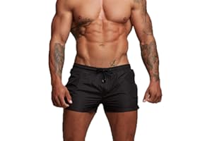 TMEOG Bañador Hombre Corto, Pantalon Corto Deporte Traje de Baño Shorts Deportivos Bañador Natacion Surf Playa Calções de Banho Homem con Bolsillo de Cremallera