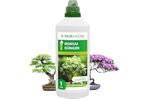 Purgrün® Bonsai-Dünger 1 Liter – Spurennährstoffe für gleichmäßiges Wachstum – Fördert die Blütenbildung blühender Bonsais – Extra Kalium stärkt die Widerstandskraft – Für 200 Liter Gießwasser