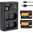 K&F Concept EN-EL15 Battery Replacement for Nikon EN-EL15a EN-EL15b EN-EL15c w/Smart Dual Type-C Travel Charger for Nikon Z6 Z6 II Z7 Z7 II D850 D810 D810A D7500 D750 (2 Batt. + Charger) 1YR WARRANTY