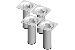 DIY Element System Möbelfuß rund – Stahlrohrfuß, ideal als Tischbein für die Gestaltung individueller Möbelstücke – Ø 30 mm, Länge 100 mm, Weiß