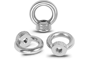 WOOWAIR 10 Pezzi Dado a Occhiello, M6 Dado a Occhiello in Acciaio 304 Dadi ad Anello, Ad Anello Dado Di Sollevamento per Accessori di Sollevamento Fissaggio