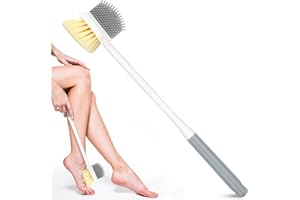 KERUHSCI Bath Brush with Long Handle, Foot Brush for the Shower, Foot Wash Brush with Long Handle, Foot Brush, Shower Toe Washer for the Shower, Aid for Seniors in Everyday Life
