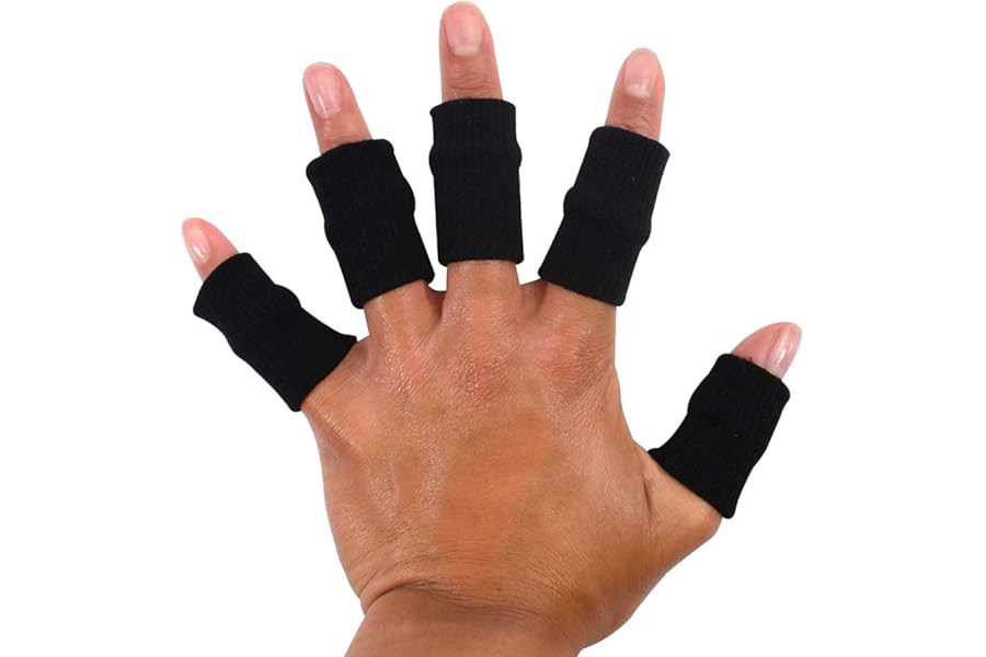 TRIXES Arthritis Finger Protector Sleeve x10, Arthritis Stretchy Support Sports Aid - Basketball Finger Guard Pack of Ten – Goalkeeper Finger Support x10 Pieces