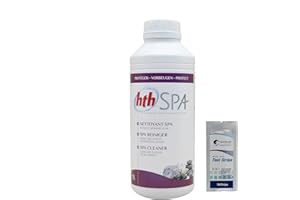 HEXAGON PISCINE ET SPA HTH Spa NETTOYANT Liquide - 1L | Nettoyant Spa - Nettoie et Détartre Le Spa + 10 Tests HPS OFFERTS 6 en 1