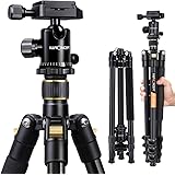 Camera Tripod,K&F Concept 62" Compact Light Aluminium Tripod with Quick Release Plate, Ball Head and Carrying Bag for Travel 