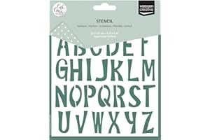 Vaessen Creative Pittura Lettere Maiuscole dell'Alfabeto da 15 x 15 cm-Stencil Riutilizzabile per Fai da Te, DIY, Scrapbooking, Biglietti, Bullet Journal e Progetti Creativi