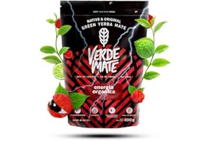 Verde Mate Organic Yerba Mate Tea with Guarana 400g – Air-dried, Unsmoked, Without Stems or Powder, Pure Energy from Brazil