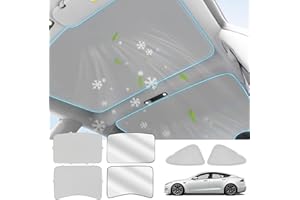 HONEYHOUSE Sonnenschutz kompatibel mit Tesla Model 3 2021-2023, 6 Stück Auto Sonnendach & Dreieckiges Fenster,UV-Schutz Abdeckung Vorne und Hinten Fenster Sonnenblende Model 3 Sonnenschutz(Grau)
