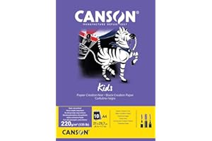 CANSON Kids Création noir - Bloc 10 feuilles - A4 - 220g/m² - Noir