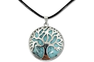 cotigo Collar de árbol de la Vida con Colgante Piedra Natural Energeticas - Distintas Piedras Semipreciosas