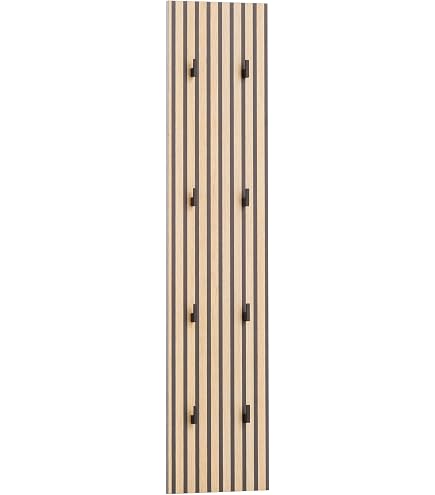 HAKU Möbel Appendiabiti Da Parete – Rovere Chiaro, Mensola In Vetro, 4 Ganci, 75 Cm