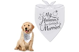 GMENTS Pet Dog Bandana for Wedding Engagement Gift My Humans are Getting Married Scarf Puppy Triangle Kerchief Pet Accessories for Dog Lovers Wedding Photo Prop Engagement Announcement 62cm White