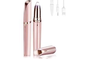 LONNALEE Epilateur Sourcil,Rasoir Électrique Femme,Épilateur Visage Femme Indolore Flawless avec LED et Brosse Rasoir Électrique Rechargeable pour Epilation Sourcil Visage Lèvres Bikini Bras
