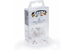 Leone Dell'Era 20 małych haczyków na zdjęcia z prętami ze stali hartowanej, pudełko wiszące, wyprodukowano we Włoszech