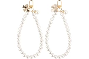 AULEEP 2 Pcs Universal Handykette Kurz, Klassiker Perlen Handyanhänger, Handy Lanyard, Handschlaufe, Handygurt, Schlüsselanhänger, für alle Handymodelle, Kameras