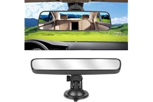 OUTIGU Safety Car Seat Mirror for Rear Facing Infant, Universal Car Truck Interior Rear View Mirror Adjustable White backseat Mirror ANTI GLARE Suction Cup, Baby Mirror for Car (Width 24.8cm/9.76in)