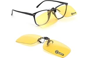 LUFF Occhiali da guida notturna Clip On | Visione notturna polarizzata anti-abbagliamento per uomini e donne | Occhiali da prescrizione per ridurre il abbagliamento dei fari