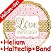 Produktbild Folienballon Set * LOVE - ALWAYS & FOREVER * + HELIUM FÜLLUNG + HALTE CLIP + BAND * // Aufgeblasen mit Ballongas // Deko Geburtstag Folien Ballon Luftballon Liebe Heirat Hochzeit Antrag