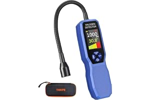 Bil-kylmedel-läckdetektor för luftkonditionering med LCD-display | med LED-lampa, bil klimat-läckdetektor för R134a, R410A, R22, R32, R1234yf - med akustiskt och optiskt larm