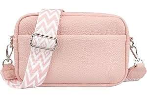 LARBER Borsa Tracolla Donna Piccola Borsa Mano Borsa Donna Crossbody Bag Borsa a Spalla con Tracolla Rosa Borsello Donna Ampia Regolabile Rimovibile con 2 Cinturini Tracolla Larga Decorata e Tracolla Catena
