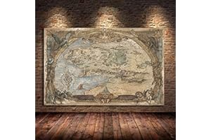 HWNU Leinwand-Malerei Mittelerde Karte Filmposter und Drucke Klassische Filmbild auf Wandkunst Öl-Leinwand-Malerei für Wohnzimmer Junge Schlafzimmer Dekor Rahmenlos (50X70cm Unframed)