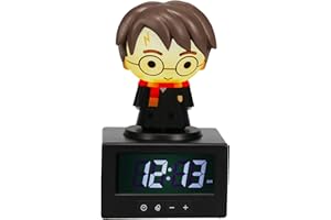 PALADONE Harry Potter Réveil Digital Officiel, Lampe d'Ambiance avec Harry, Lumière Nocturne avec Minuteur, Décor de Chambre pour Fans de Potter, Blanc
