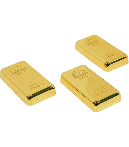 Awestuffs Glittering 24K Gold Finish Metal Bar Paper Weight