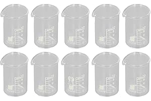 VIAGASAFAMIDO 10Pcs 10mL Laboratory Glass Beakers with Scale,Teaching Equipment for Chemistry Experiment