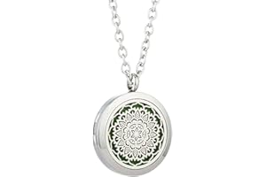 JOYMIAO Aromathérapie Diffuseur D'huile Essentielle Collier Pendentif Bijoux Femmes avec 8 Tapis De Feutre De Couleur - Cadeau de la Saint-Valentin