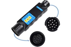 ‎AOHEWEI AOHEWEI 13 Poliger Anhänger Tester für Stecker und Steckdosen Wohnwagen Prüfgerät, 12 V Steckverbinder für Diagnosewerkzeuge für Stromkreise für Zugfahrzeug Wohnwagen oder LKW