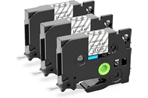 Oozmas Ptouch Cinta compatible con Brother P touch TZe-131 negro sobre transparente cinta cassette 12 mm x 8 m, para Brother P-touch D400 H100L 1830 2430 E100 D600VP P700 (3 unidades)