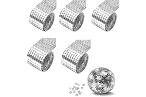 Armastuse 6000 Stycken Spegelmosaik Självhäftande, 5 Rullar, 5 X 5 Mm Självhäftande Mini Speglar, Fyrkantiga Mosaik Spegelplattor Sticker Glas