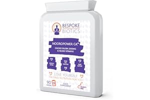 BESPOKE BIOTICS Ginkgo Biloba + Memory Tree & Brain Supporting Niacin, Biotin, Folate, B6, B12 Nootropics | 90 Caps | Vegan| Ginko Nootropic | Migraines | Anxiety| Memory Exams |Heart| UK Manufactured NOOROPOWER-GK