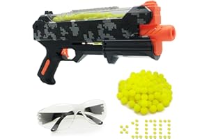 TOYER 100 nabojów z goglami ochronnymi, kompatybilny z rzutkami Nerf Hyper Rounds, łatwe przeładowanie, mieści do 50 nabojów