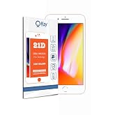 KZY İLETİŞİM Apple iPhone 8 Plus Beyaz ile uyumlu Tam Kaplayan 21D Temperli Ekran Koruyucu Cam