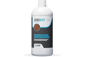 CAMP Oxi Kit 01 - Attivatore Ruggine per Superfici in Ferro, Corten e Acciaio Grezzo, Accelera l'Ossidazione dei Metalli Ferrosi e Li Protegge nel Tempo Mantenendo l'Effetto Ruggine, Made in Italy, 1l