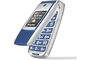 Easyfone T300 4G Téléphone Clapet Portable Débloqué avec Grandes Touches (Écran HD de 2,4 Pouces - Touche d'Assistance - 2.0 MP - Station de Charge) (Bleu)