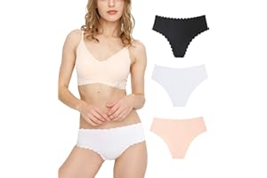 Donpapa Culottes Femme sans Couture Slips Soie Glacée Invisible sous-vêtements Lingerie Microfibre Shorties (Lot de 3/6)