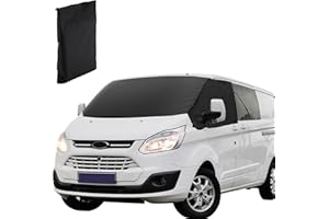 NIGOOLATA Front Windscreen Wrap Cover for F-ord Transit Custom Window Sunshades 600D Oxford Fabric Blackout Waterproof Weatherproof External Thermal Windscreen Cover