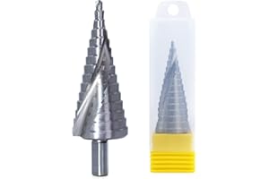 AIMEKE Wiertło stopniowe HSS wiertło stożkowe do metalu (15 stopni | Ø 4 – 32 mm] wiertło stożkowe do metalu, mosiądzu, drewna, tworzywa sztucznego, kolor srebrny