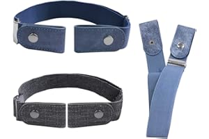 XQMMGO 3 piezas Cinturón sin hebilla, Cinturón elástico ajustable invisible para hombres y mujeres (color limón), azul