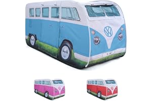 BOARD MASTERS VW Collection - Volkswagen Hippie Bus T1 Camper Van Tenda Pop Up per bambini (Blu & Bianco)