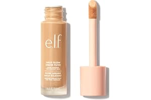 e.l.f. Cosmetics Halo Glow - Filtro líquido iluminador para una tez radiante, infundido con ácido hialurónico, color marrón