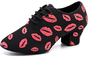 JUODVMP Zapatos De Baile Latinoamericanos Cerrados para Mujer con Cordones Salsa Tango Jazz Zapatos De Baile Training,Modelo ES-NJB