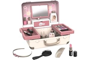 Smoby - My Beauty Vanity - Coiffure, Onglerie, Maquillage Factice - Facile à Transporter - Tablettes Escamotables - 13 Accessoires - A Partir de 3 Ans - Fabrication Française