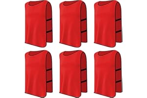 PTJJXA 6 Pack Chasuble Football Adulte, Fußball Leibchen Set, Chasuble de Entraînement Sport, Gilet Sport Adultes Maillots, Trainingsleibchen, Training Gilets pour la Pratique Basket, Size xl